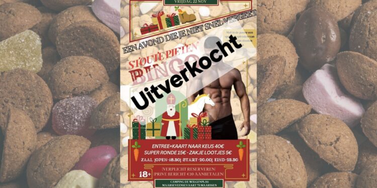 Stoute Pieten Bingo loopt uit de hand in Maarssen: strippers zwaaien met geslachtsdeel