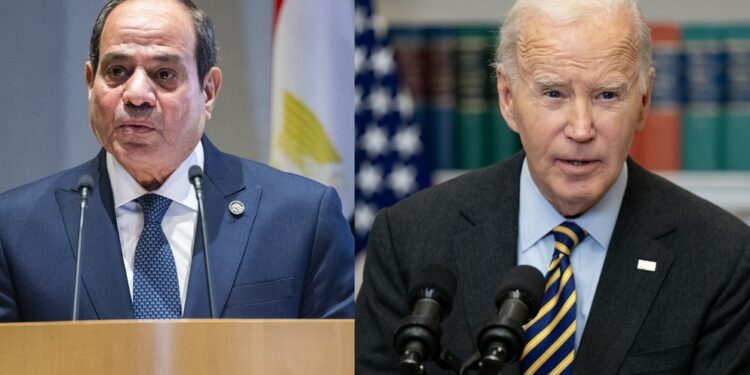 Staakt-het-vuren en gijzelaars uitwisseling besproken tussen Al-Sisi en Biden
