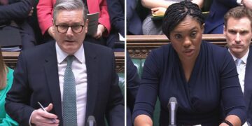 Starmer beschuldigt Badenoch van leugens bij PMQs, Tory leider eist nationaal onderzoek naar ‘verkrachtingsbendes’