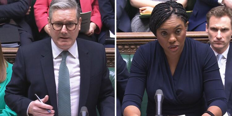 Starmer beschuldigt Badenoch van leugens bij PMQs, Tory leider eist nationaal onderzoek naar ‘verkrachtingsbendes’