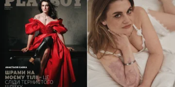 Oekraïense modellen poseren met Playboy-symbolen in War on Playboy fotoshoot