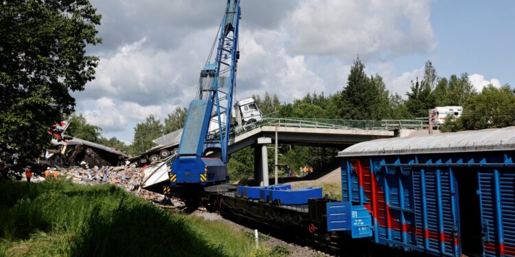 Verwoesting van spoorlijn in Rusland