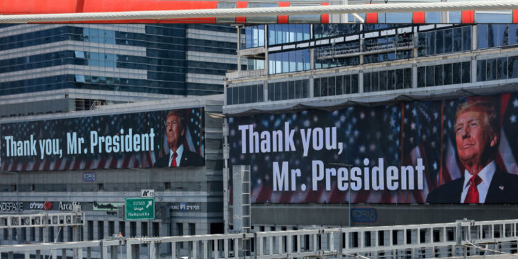 Israël bedankt Trump op straatborden