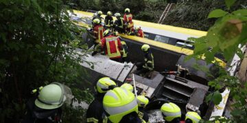 Aardverschuiving door spoorwegongeval veroorzaakt lekkage afvalwaterpijpleiding