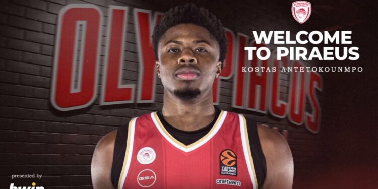 Olympiacos versterkt zich met Kostas Antetokounmpo