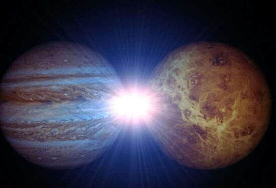 Jupiter en Aphrodite in zeldzaam kosmisch spektakel