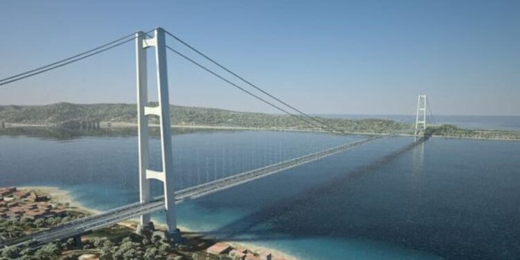 Bruggenbouwer van Sicilië naar Italië