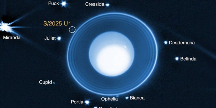 Nieuwe maan ontdekt rond ijsreus Uranus