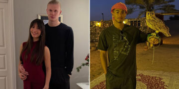 Voetballers ontspannen: Haaland bij zijn vrouw, Beckham met parkiet.