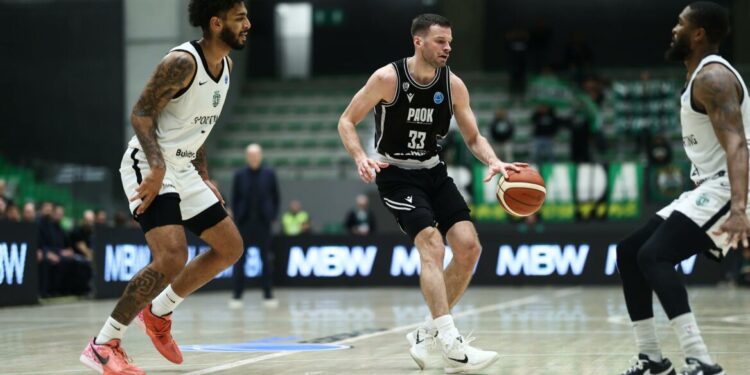 PAOK verslaat Sporting Portugal en behaalt 2-2 in FIBA Europe Cup.