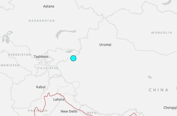 Aardbeving van magnitude 6 treft Xinjiang in China