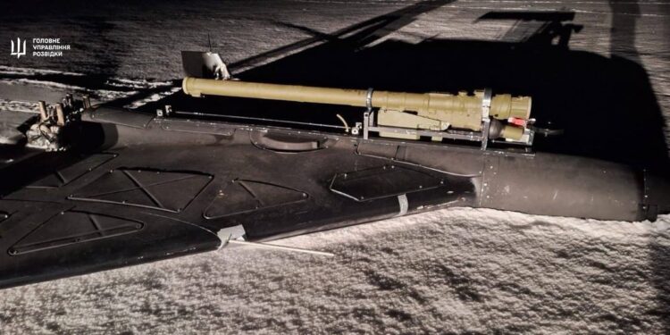 Russische drone Geran-5 gereed voor lancering raketten