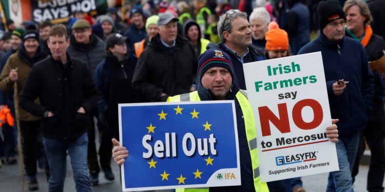 Boerenprotest tegen handelsovereenkomst EU-Mercosur in Ierland