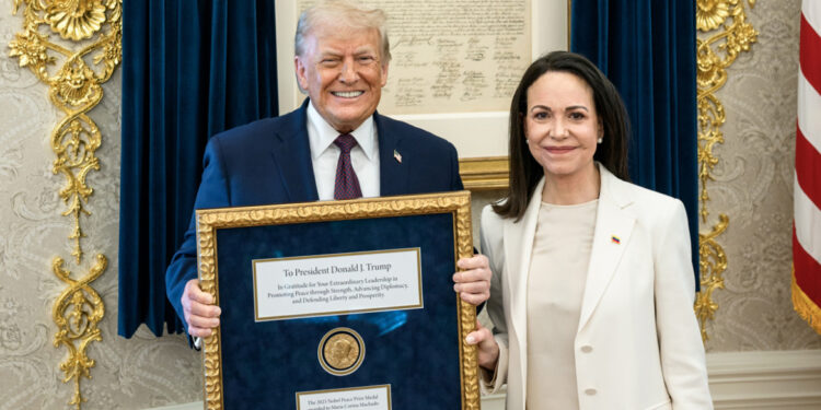 Machado’s prijs voor Trump wordt niet symbolisch overgedragen