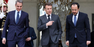 Ontmoeting Macron, Mitsotakis en Christodoulidis op Cyprus
