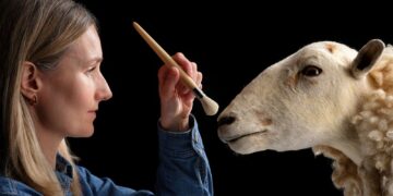 Kloon van Dolly het schaap tentoongesteld in Schots museum