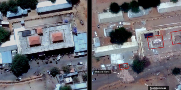 Satellietbeelden tonen brandsporen in Soedanees ontheemdenkamp