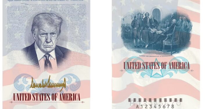 Nieuwe paspoorten met gezicht van Donald Trump in de VS