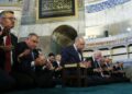 Gebed in Hagia Sophia op dag van val van Istanbul door Erdoğan