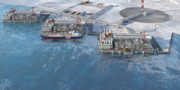 Rusland stuurt LNG-tanker oostwaarts over Noordpoolgebied.