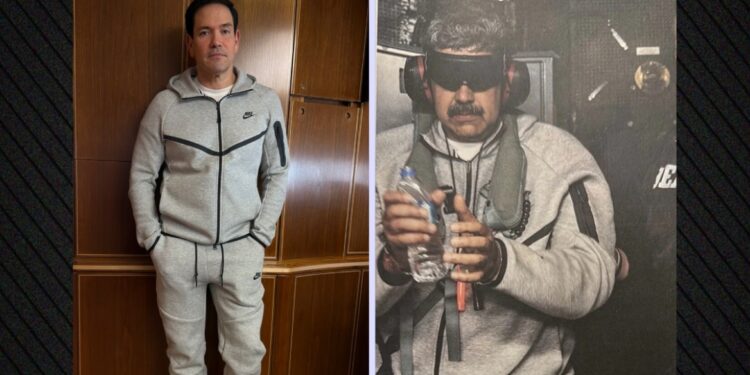 Rubio in Maduro’s uniform gefotografeerd in Air Force One
