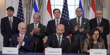 Tripartiete overeenkomst tussen VS, Israël en Libanon ondertekend in Washington