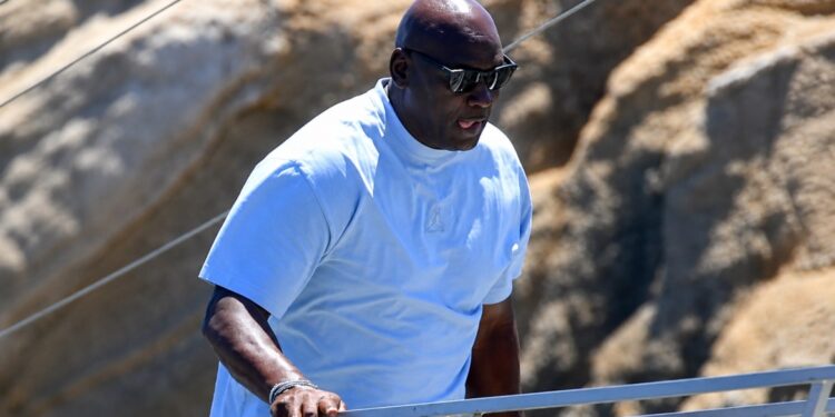 Het oog van Michael Jordan’s auto op Mykonos